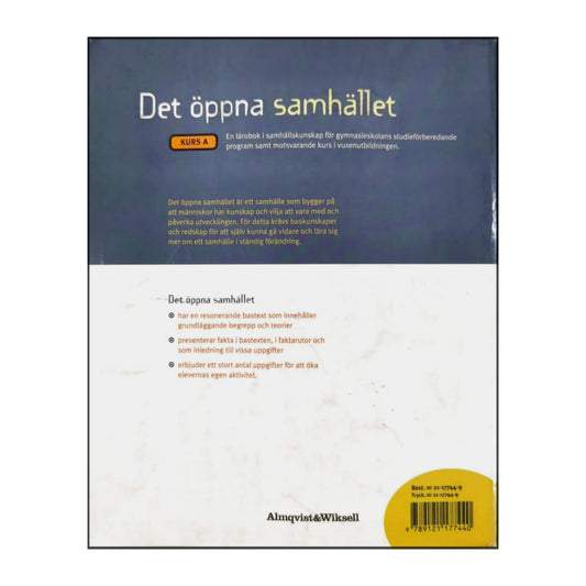 Samhällskunskap Gymnasiet Kurs A Det Öppna Samhället