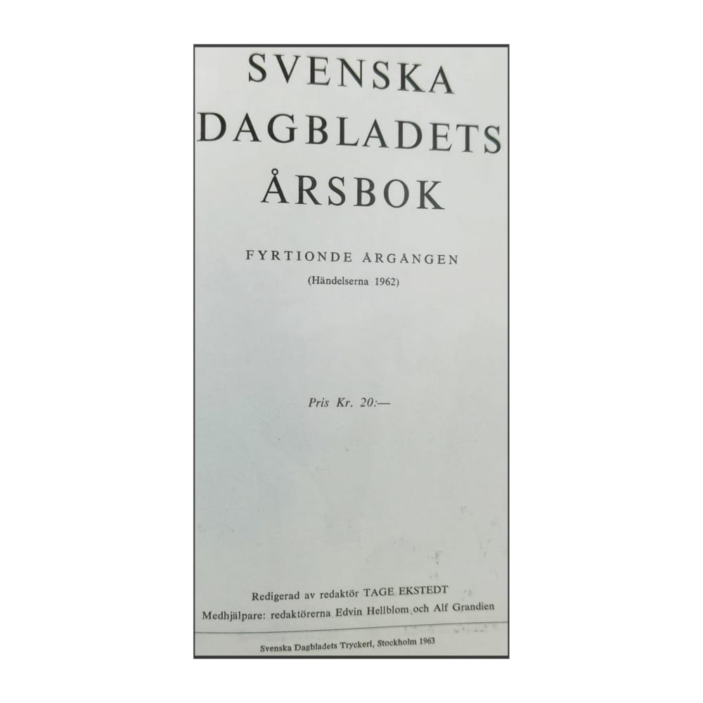 Svenska Dagbladets Årsbok 1962