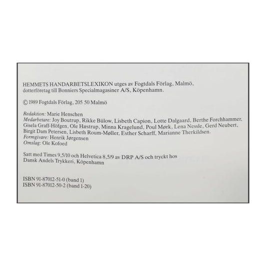 Hemmets Handarbeteslexikon 1