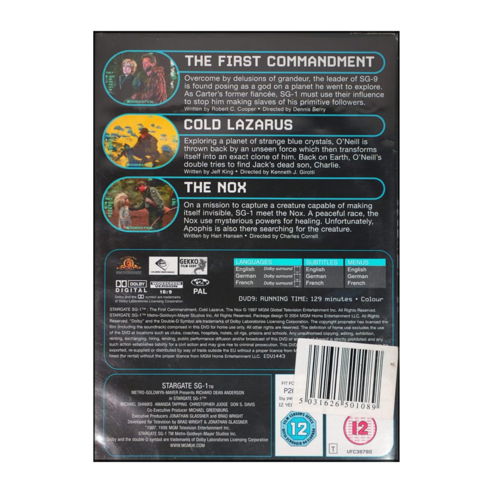 Stargate - The Dvd Collection Sg.1: The First Commandment Cold Lazarus The Nox