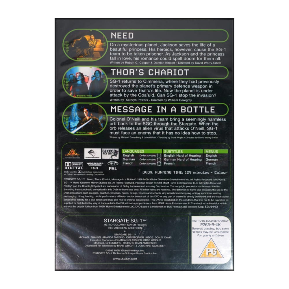 Stargate - The Dvd Collection Sg.1: Need Thor'S Chariot Message In A Bottle
