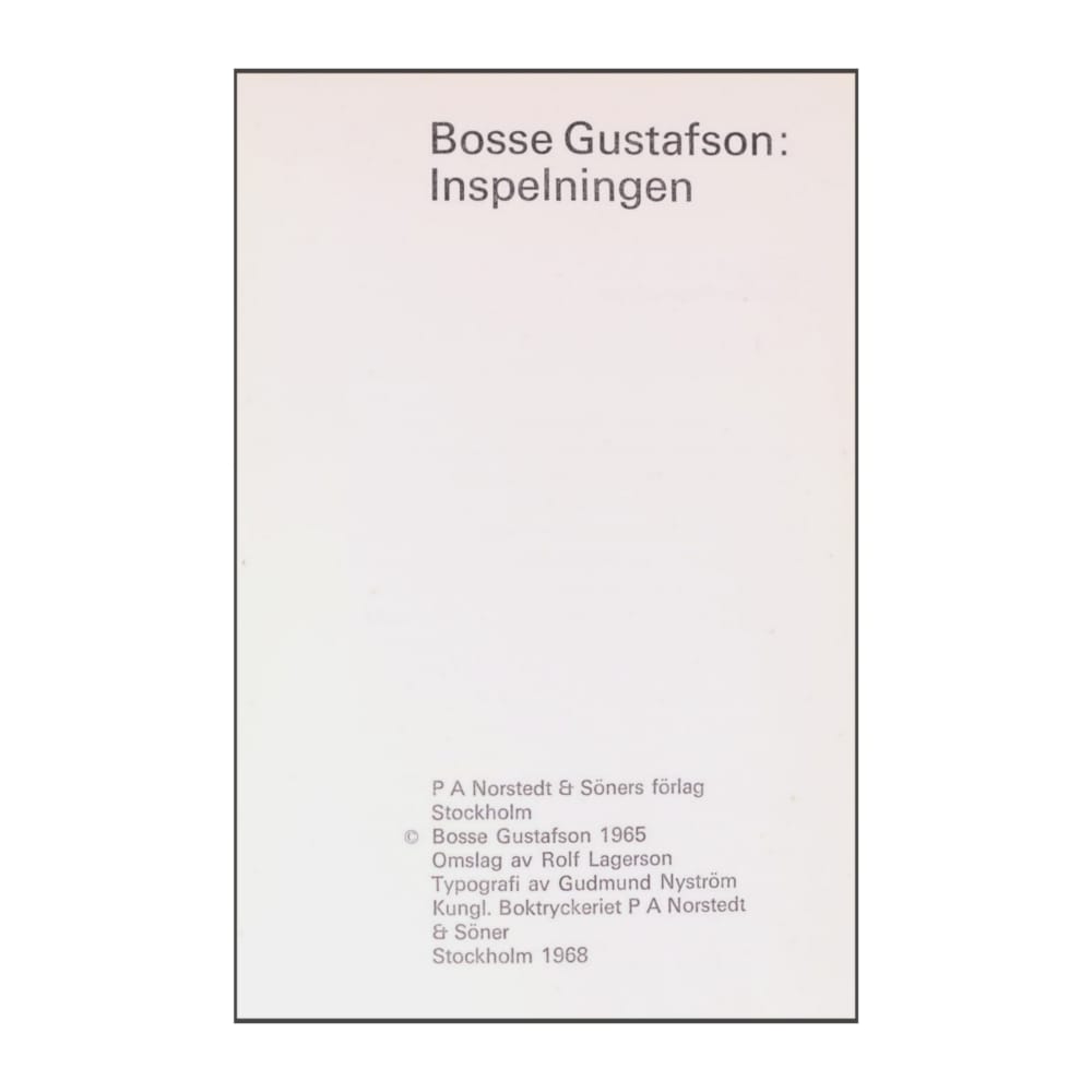 Bosse Gustafson: Inspelningen