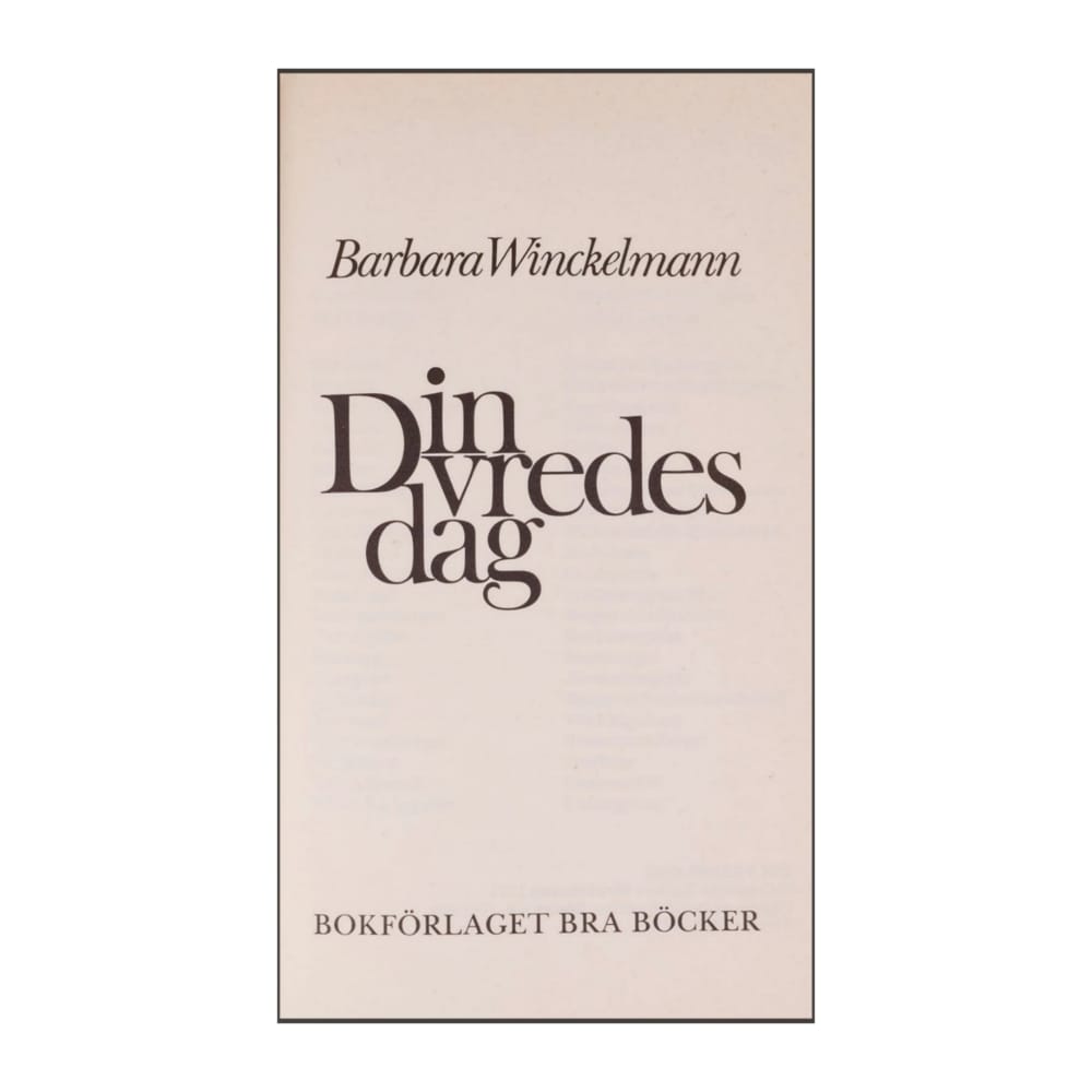Barbara Winckelmann: Din Vredes Dag