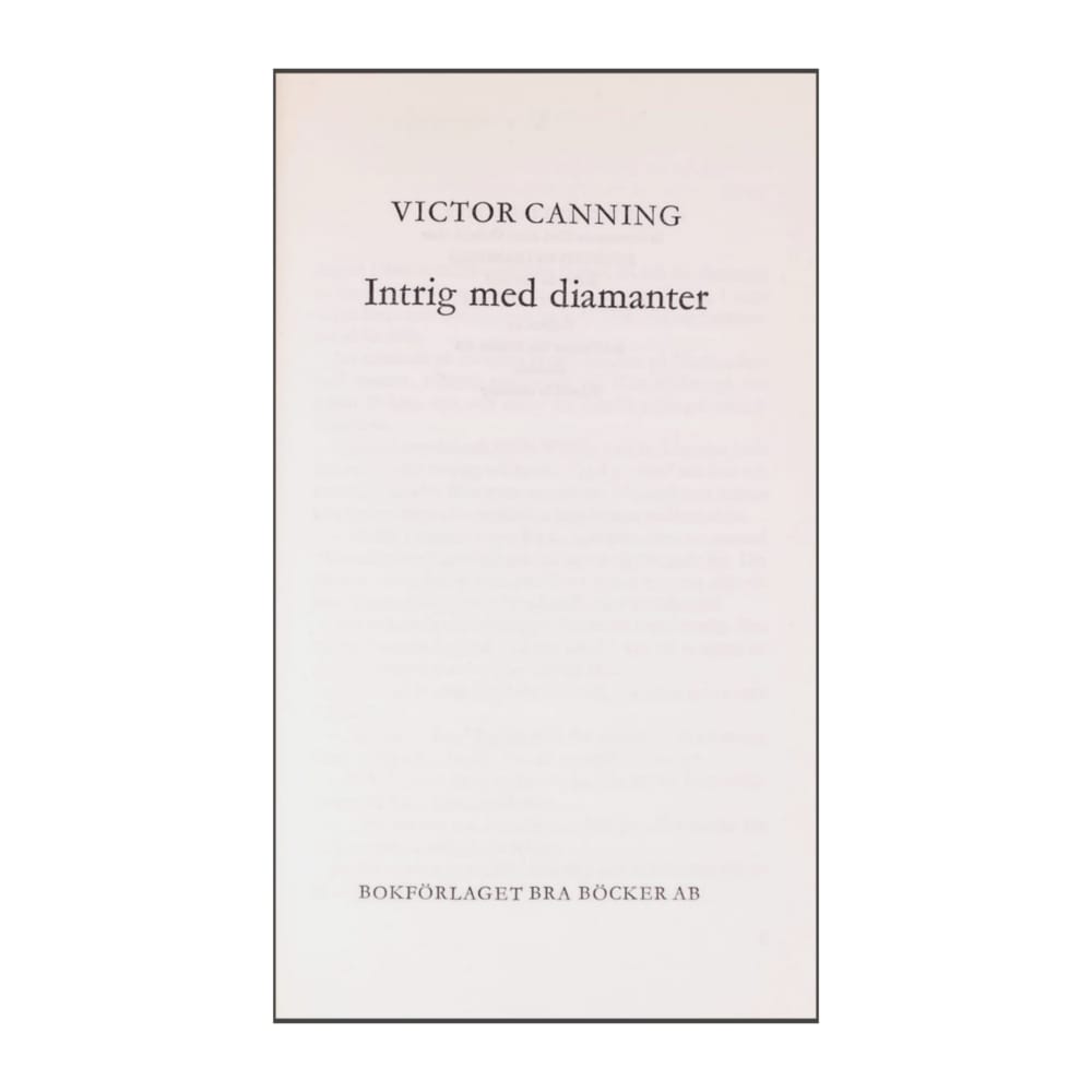 Victor Canning: Intrig Med Diamanter