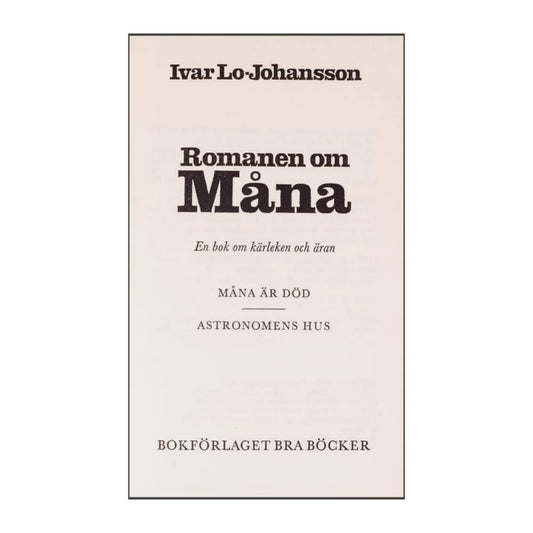 Ivar Lo-Johansson: Romanen Om Måna