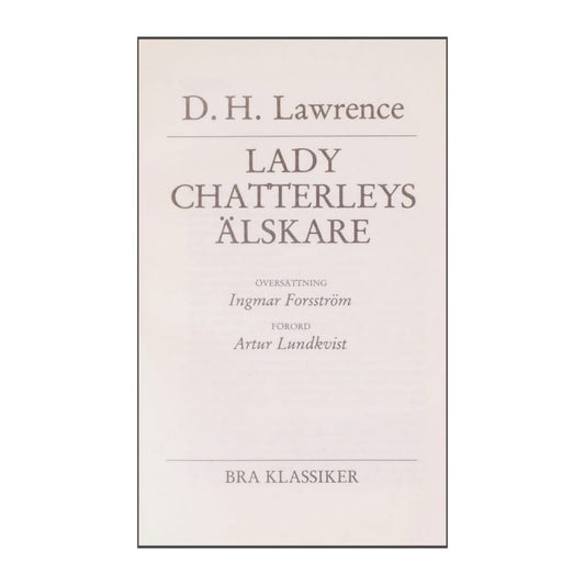 D. H. Lawrence: Lady Chatterleys Älskare