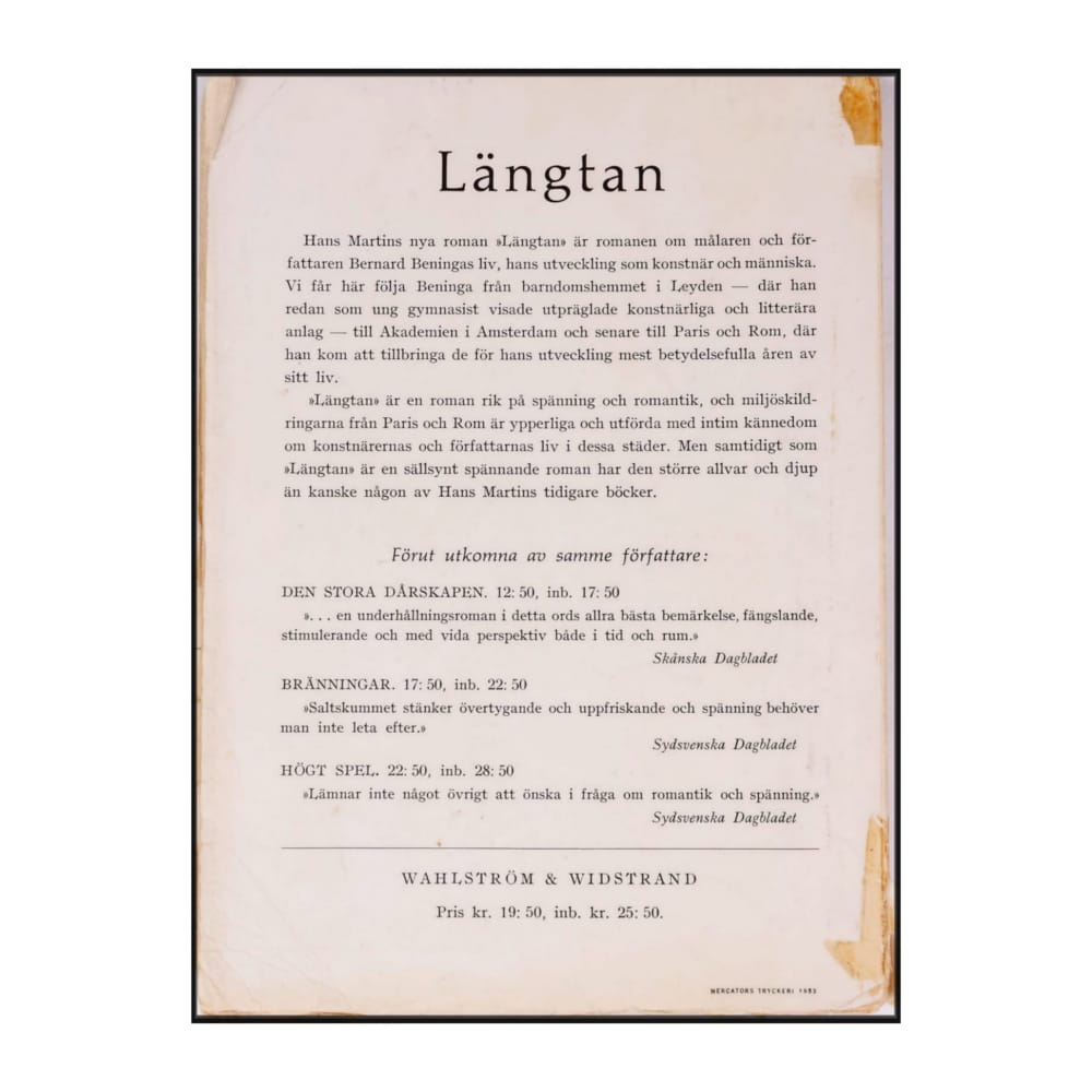 Hans Martin: Längtan