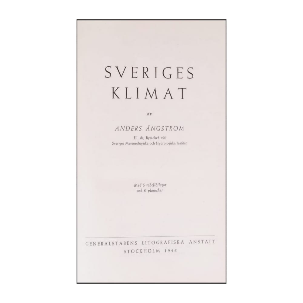 Anders Ångström: Sveriges Klimat