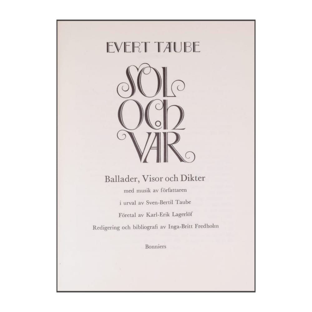 Evert Taube: Sol Och Vår