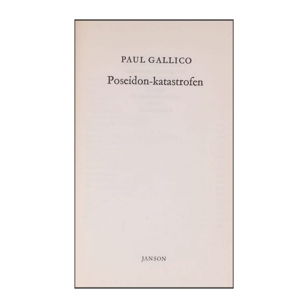 Paul Gallico: Poseidon-Katastrofen