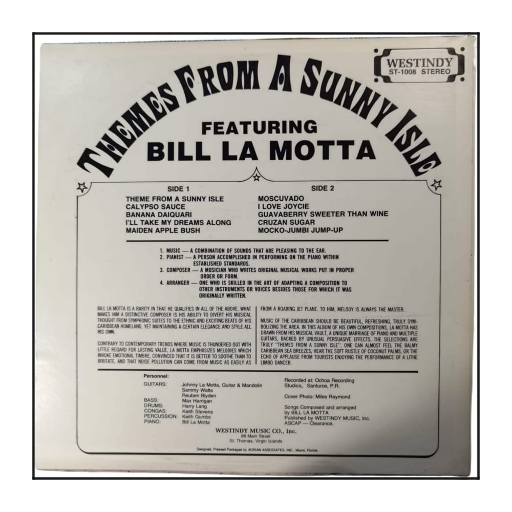 Bill La Motta: Themes From A Sunny Isle Featuring Bill La Motta