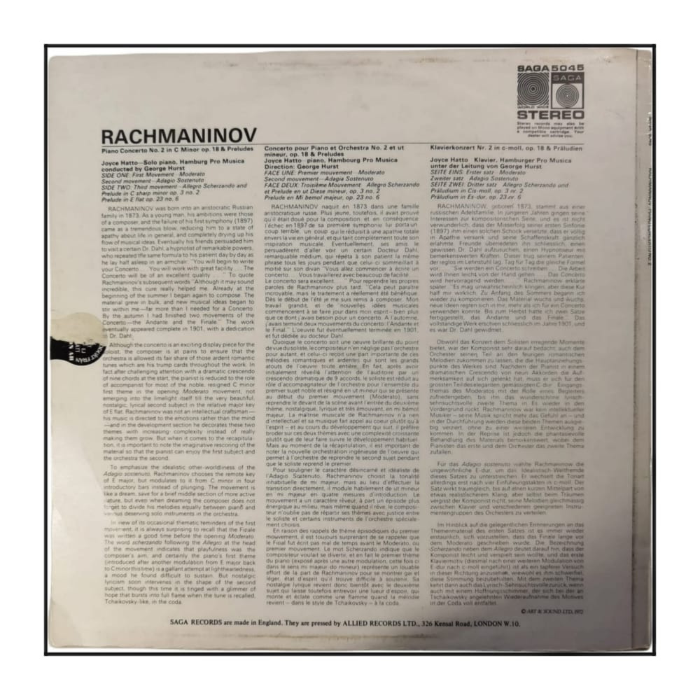 Sergei Vasilyevich Rachmaninov: Piano Concerto No 2
