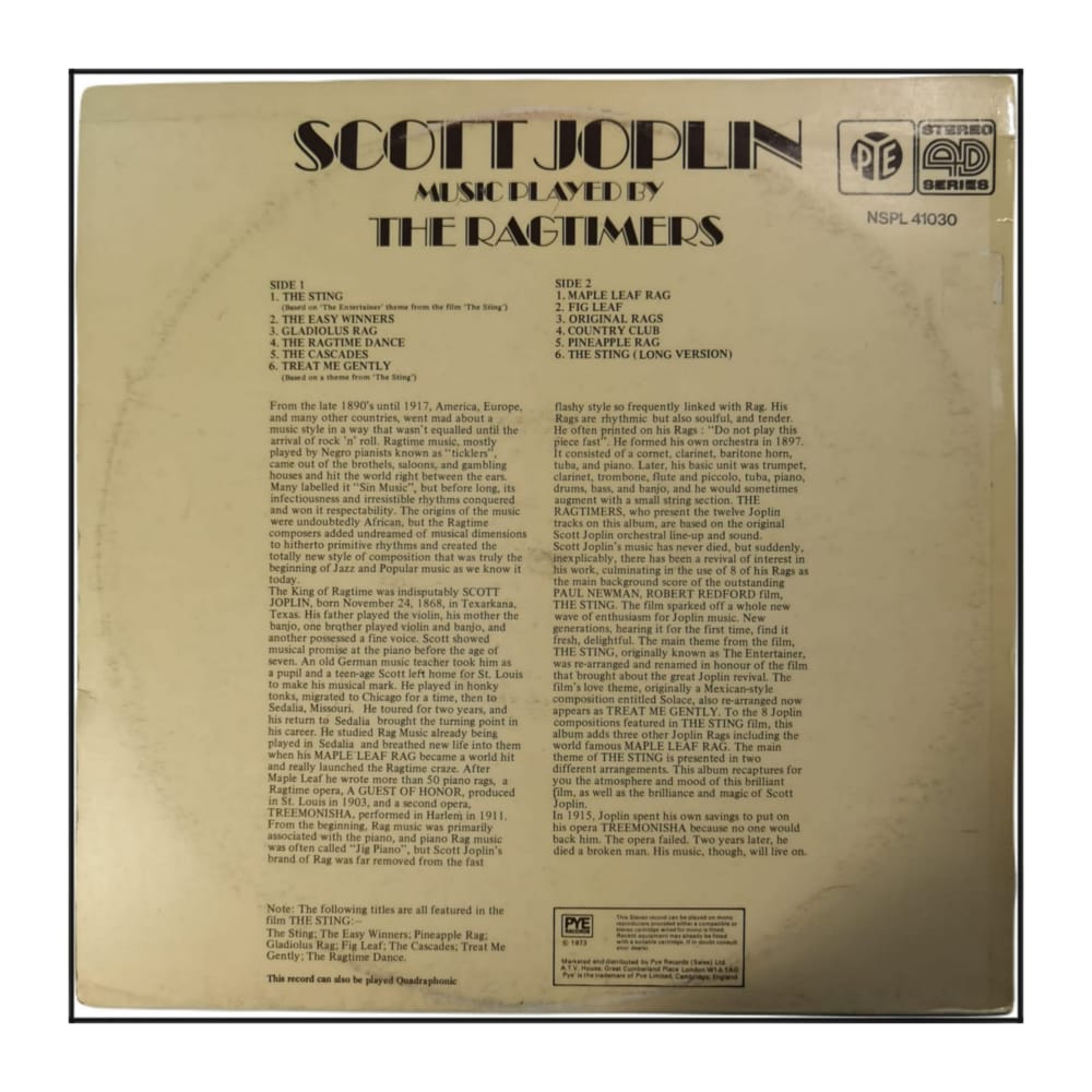 The Ragtimers: Scott Joplin Music