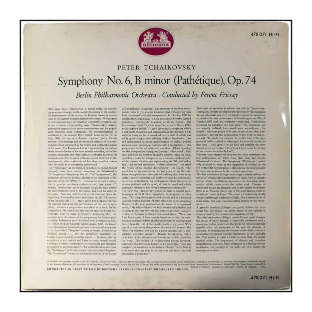 Pyotr Ilyich Tchaikovsky: Symphony No 6 B Minor Op 74 - Pathétique