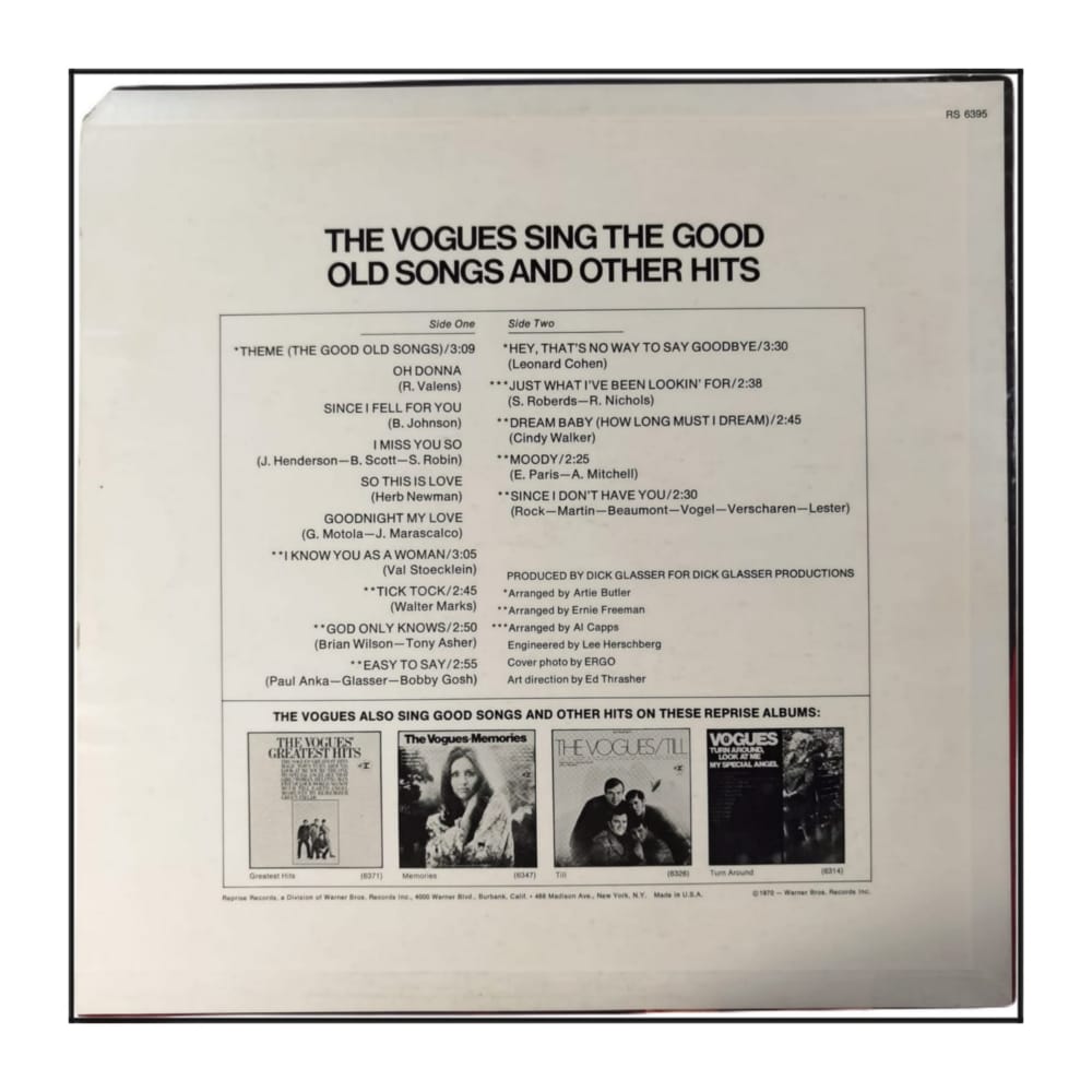 The Vogues: Sing The Good Old Songs And Other Hits