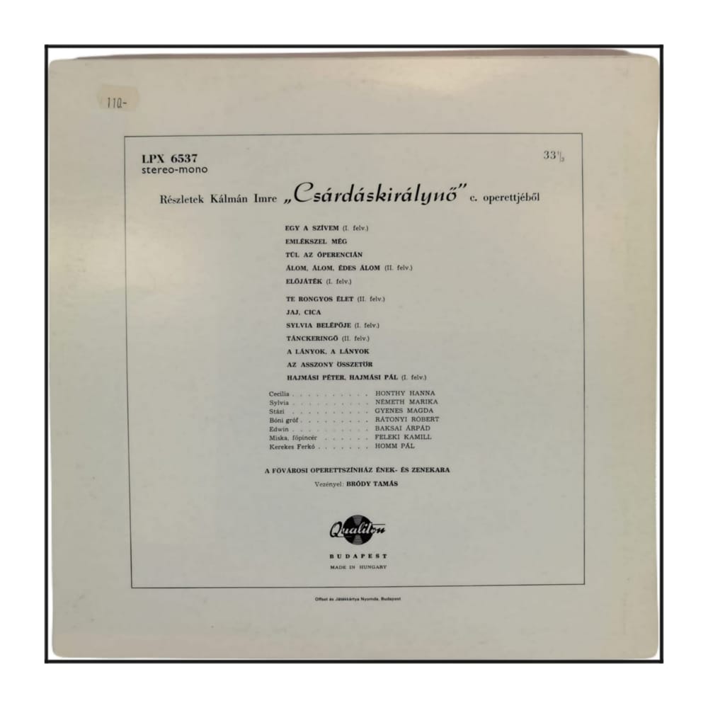 Emmerich Kálmán: Csárdáskirályno - Részletek - Die Tschardasfürstin- Fragmente