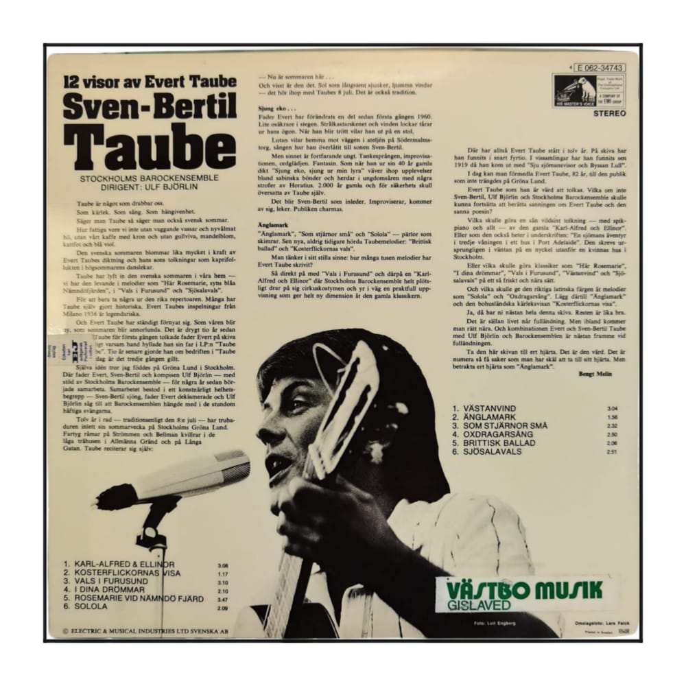 Sven-Bertil Taube: 12 Visor Av Evert Taube