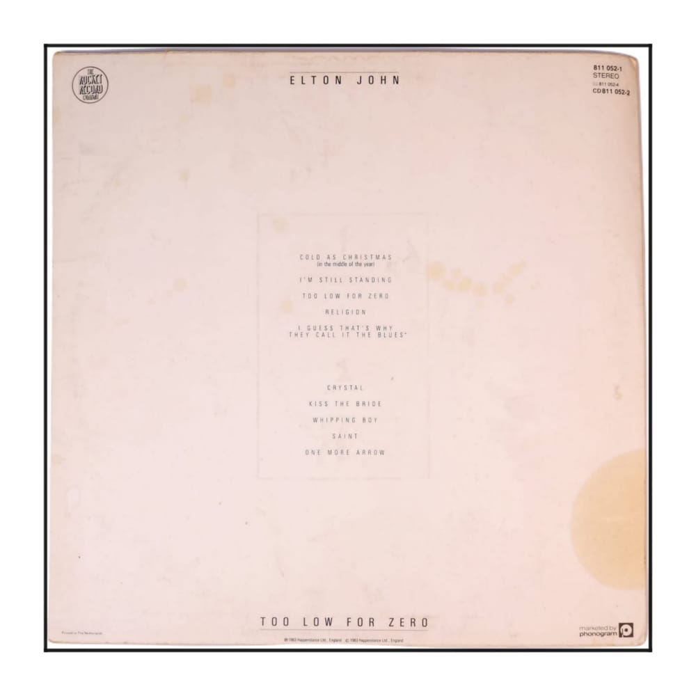 Elton John: Too Low For Zero