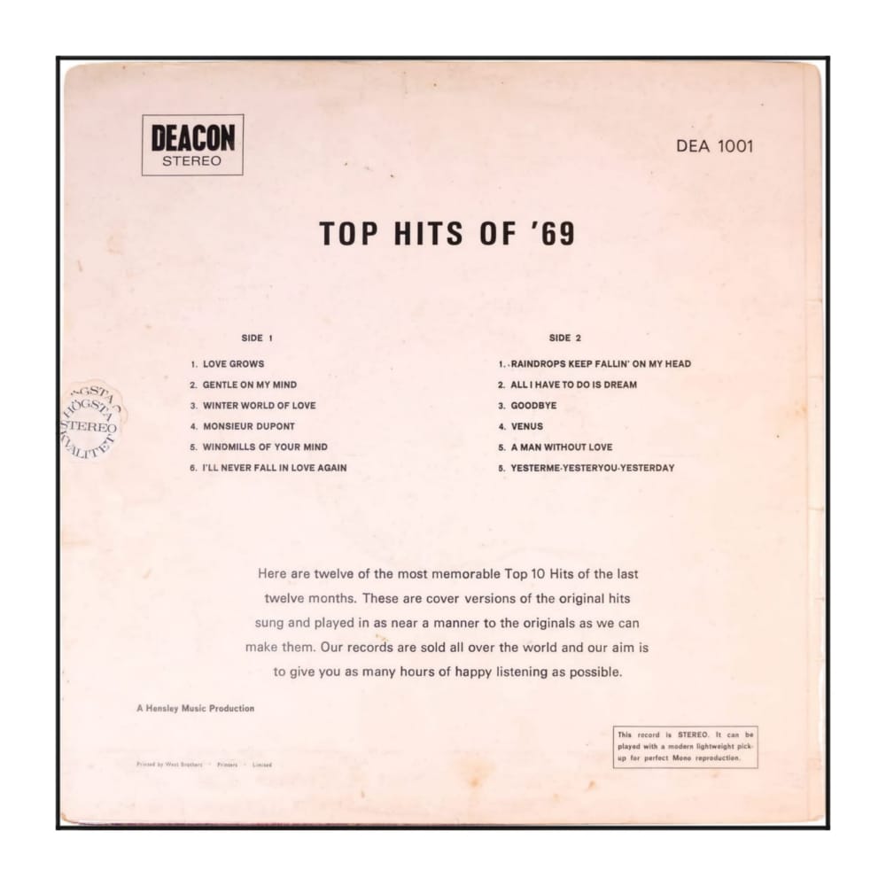 Top Hits Of '69