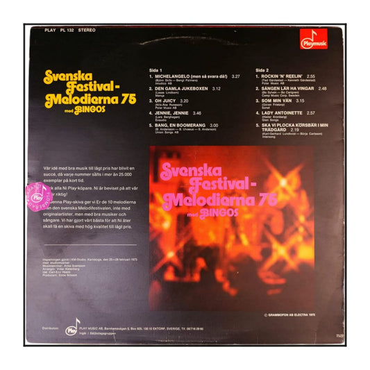 Bingos: Svenska Festival-Melodierna 75