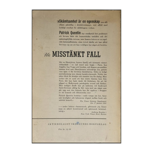 Patrick Quentin: Misstänkt Fall