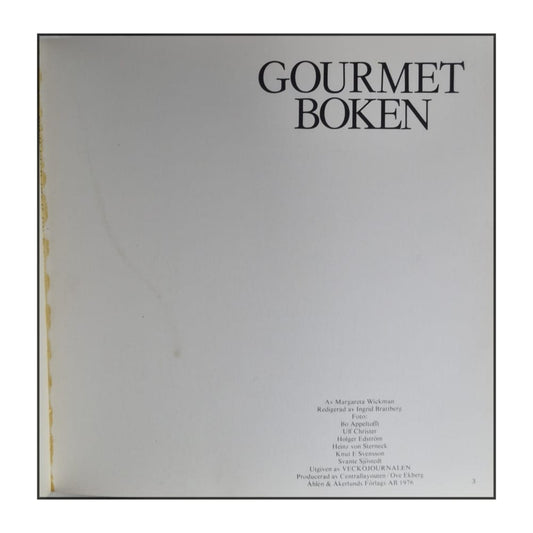 Margareta Wickman: Gourmetboken