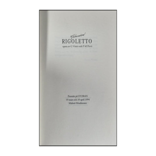 G Verdi & F M Piave: Rigoletto: Förbannelsen