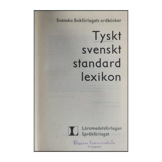 Tyskt Svenskt Standard Lexikon