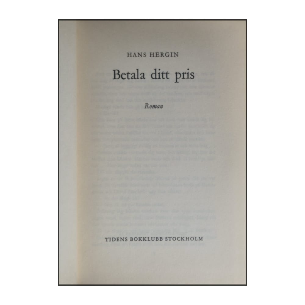 Hans Hergin: Betala Ditt Pris