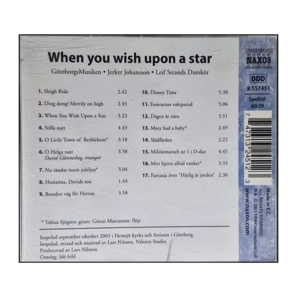 Göteborgsmusiken & Jerker Johansson & Leif Strands Damkör: When You Wish Upon A Star