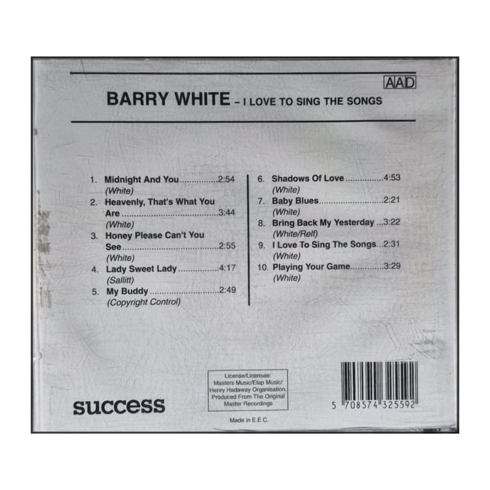Barry White: I Love To Sing The Songs