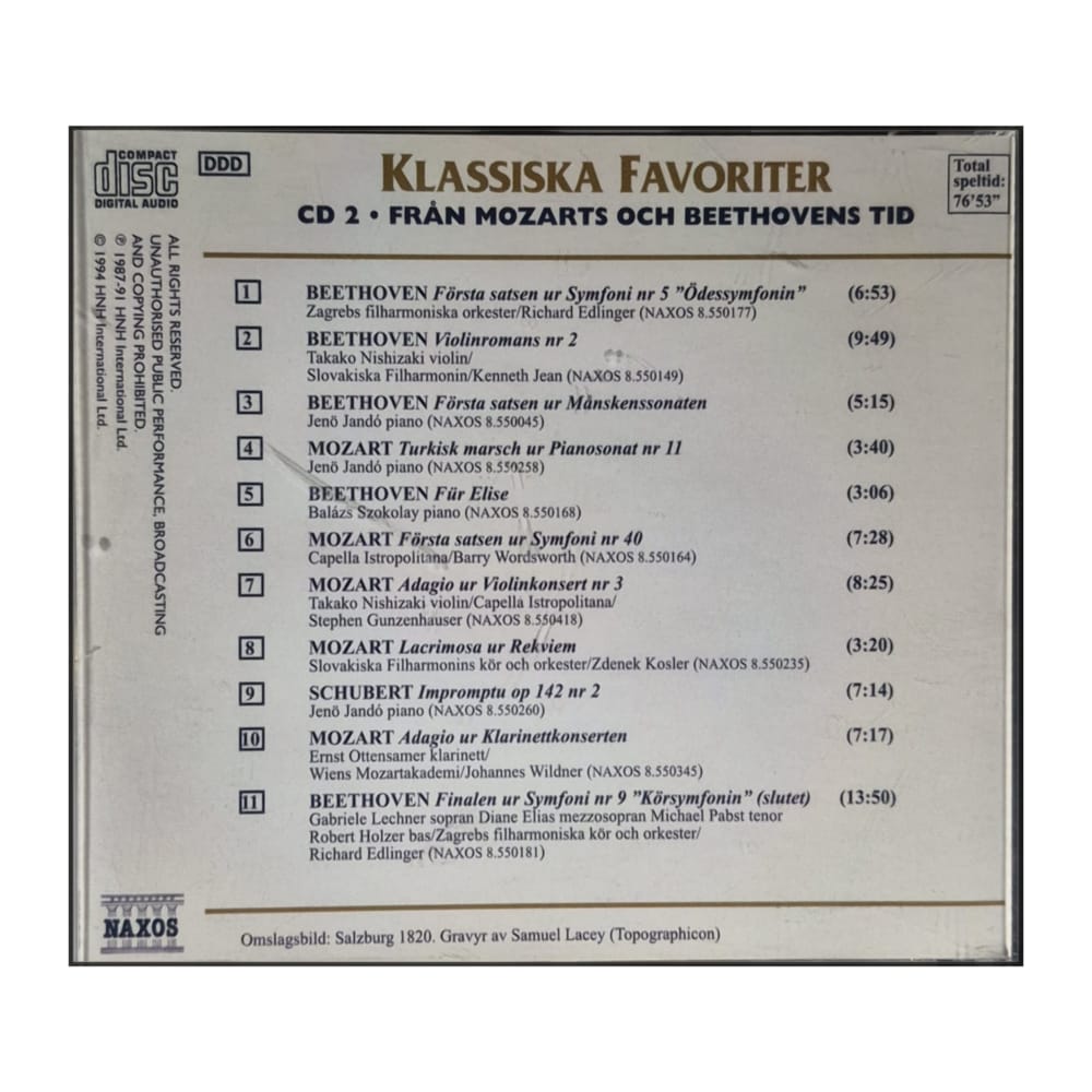 Naxos: Klassiska Favoriter: Från Mozarts Och Beethovens Tid