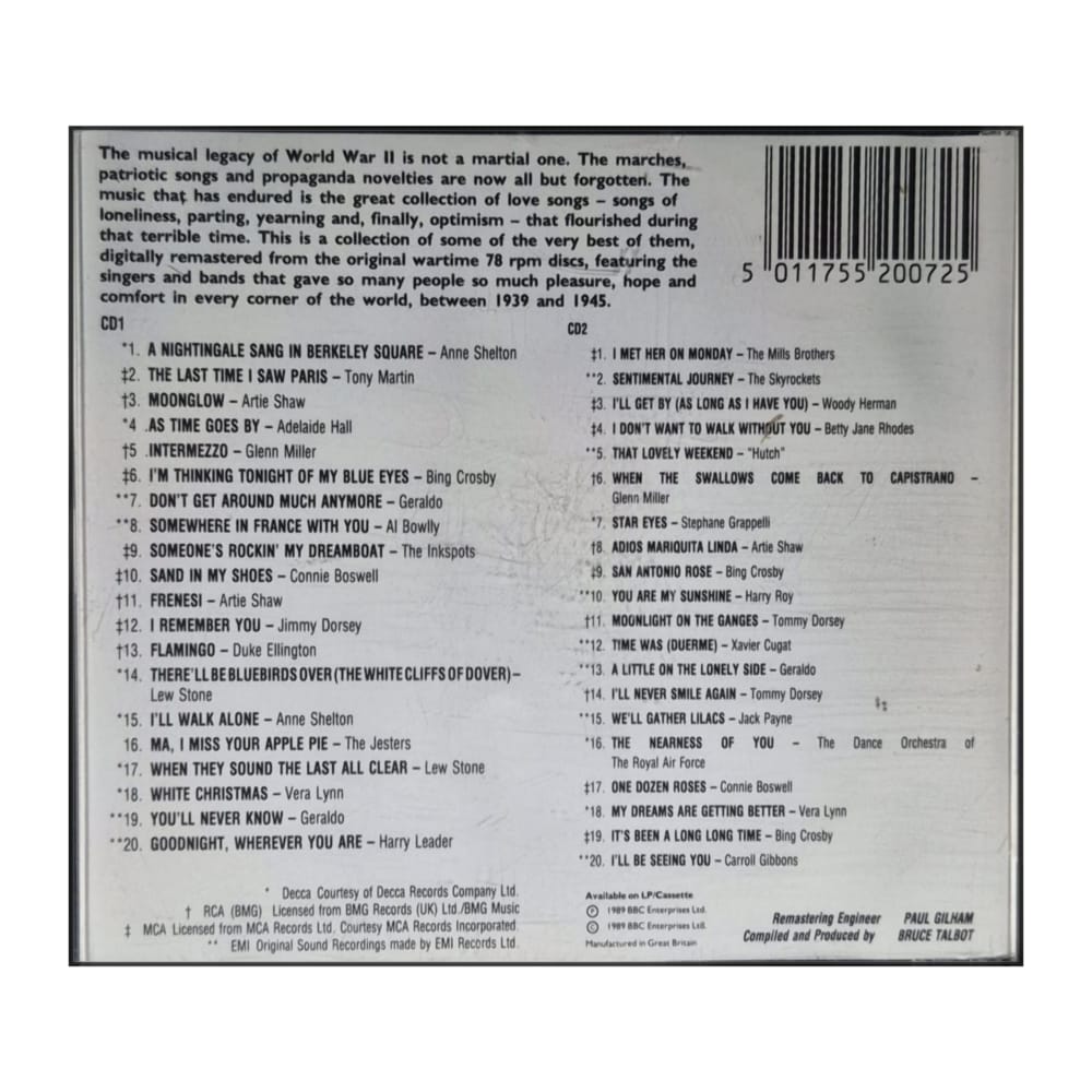 Sentimental Journey: The Love Songs Of World War Ii