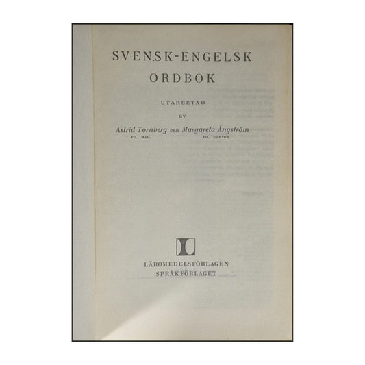 Svensk-Engelsk Ordbok