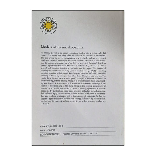 Anna Bergqvist: Models Of Chemical Bonding