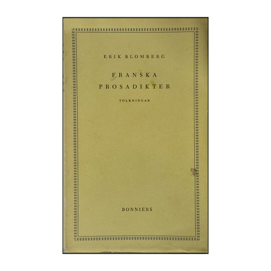 Erik Blomberg: Franska Prosadikter