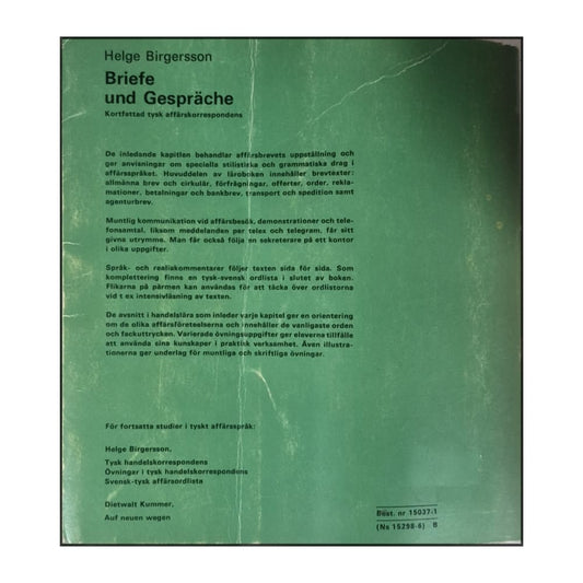 Helge Birgersson: Briefe Und Gespräche