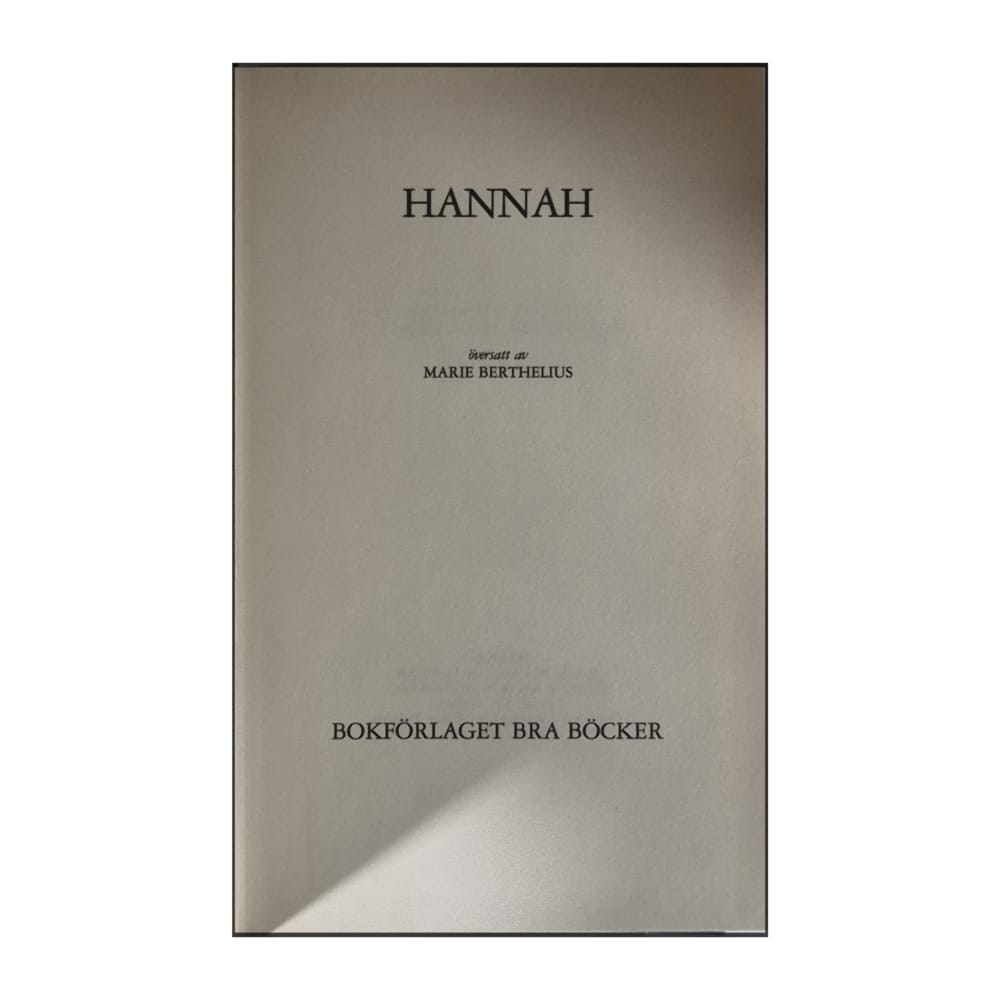 Hannah: Marie Berthelius