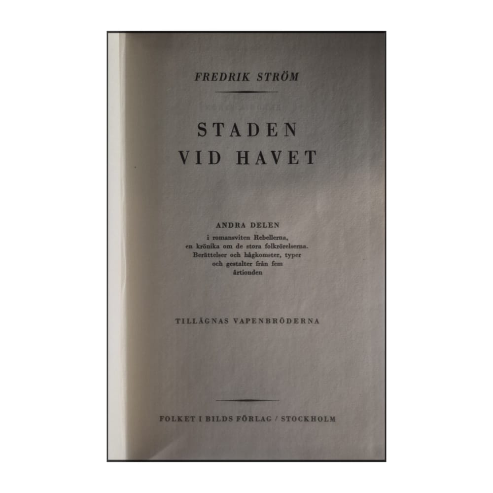 Fredrik Ström: Staden Vid Havet 2