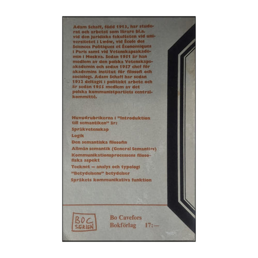 Adam Schaff: Introduktion Till Semantiken