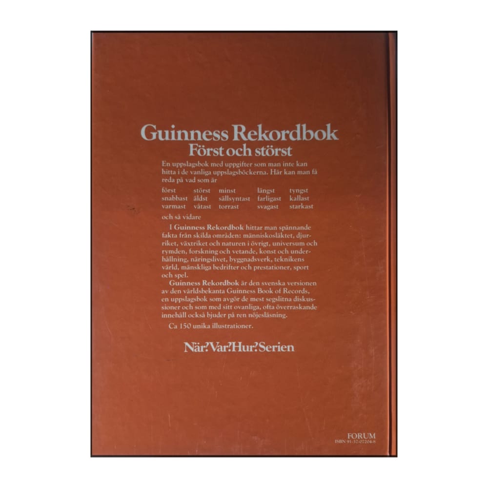 Guinness Rekordbok Först Och Störst