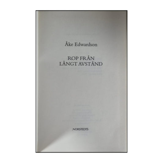 Åke Edwardson: Rop Från Långt Avstånd