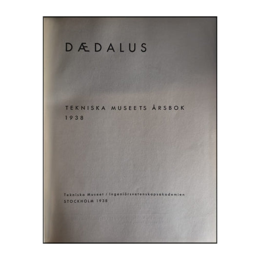 Dædalus: Tekniska Museets Årsbok 1938