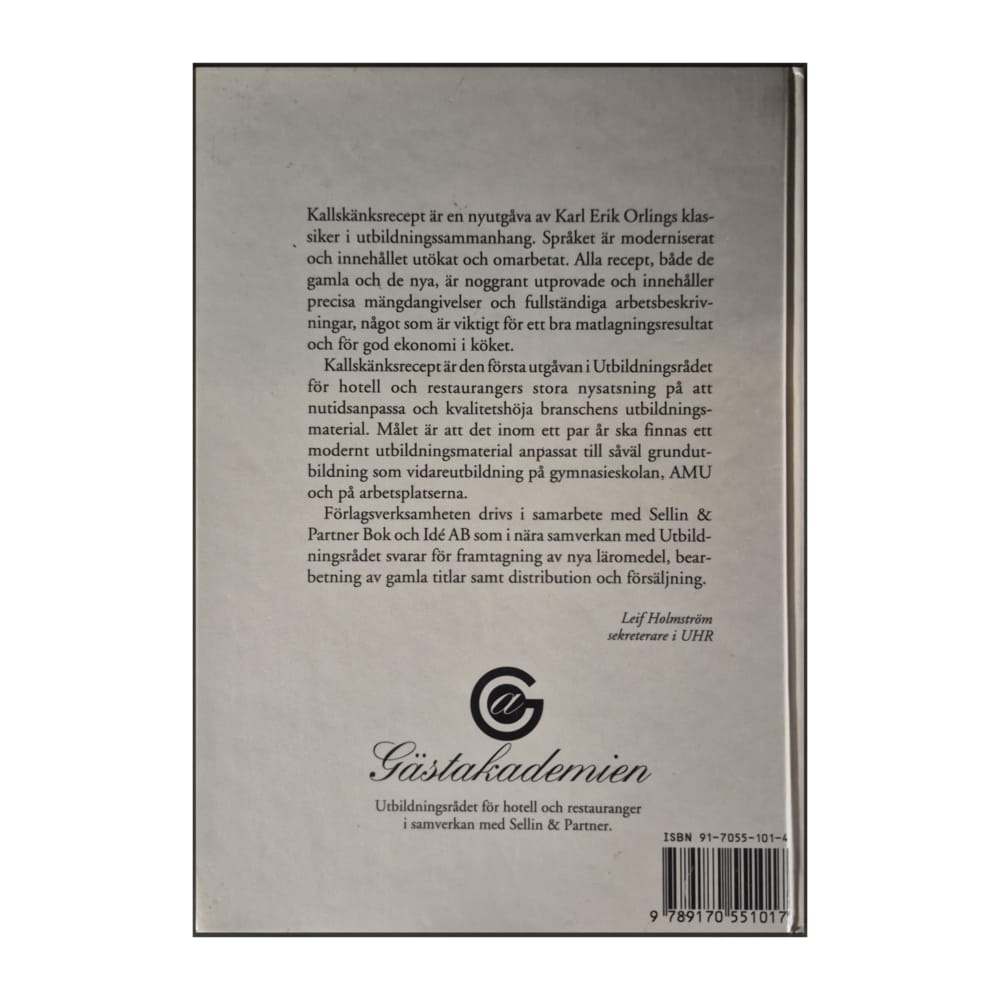 Karl Erik Orling: Kallskänksrecept