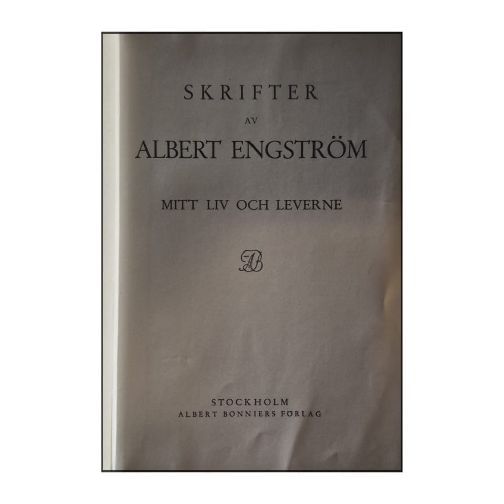 Albert Engström: Mitt Liv Och Leverne