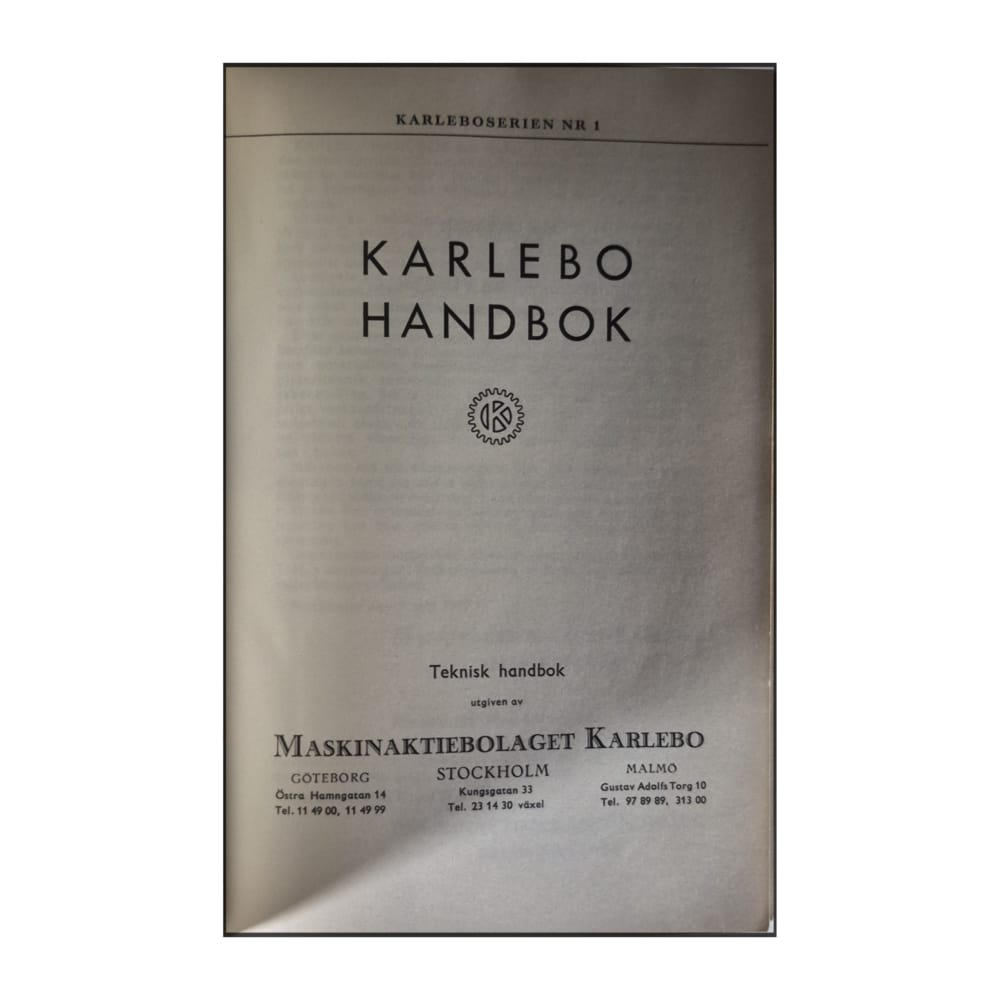 Maskinaktiebolaget Karlebo: Karlebo Handbok