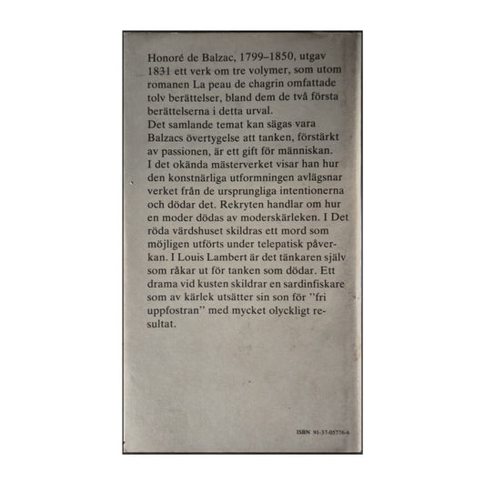 Honoré De Balzac: Det Okända Mästerverket Och Andra Berättelser