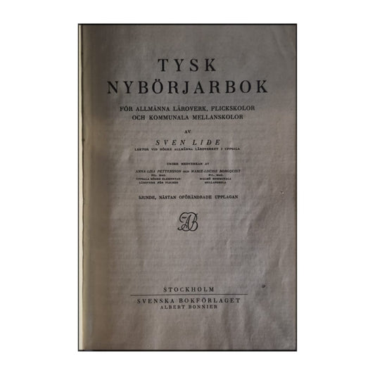 Sven Lide: Tysk Nybörjarbok