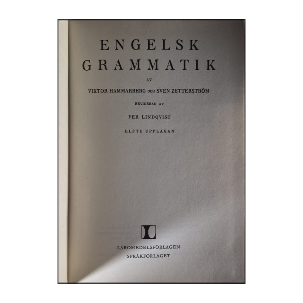 Hammarberg-Zetterström: Engelsk Grammatik