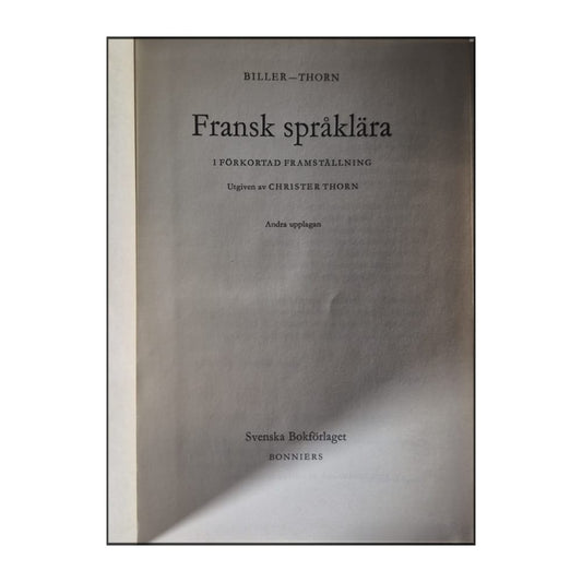 Biller-Thorn: Fransk Språklära